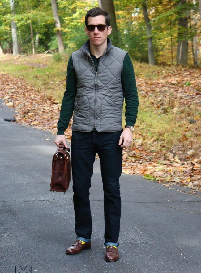 Vest outfit with loafers