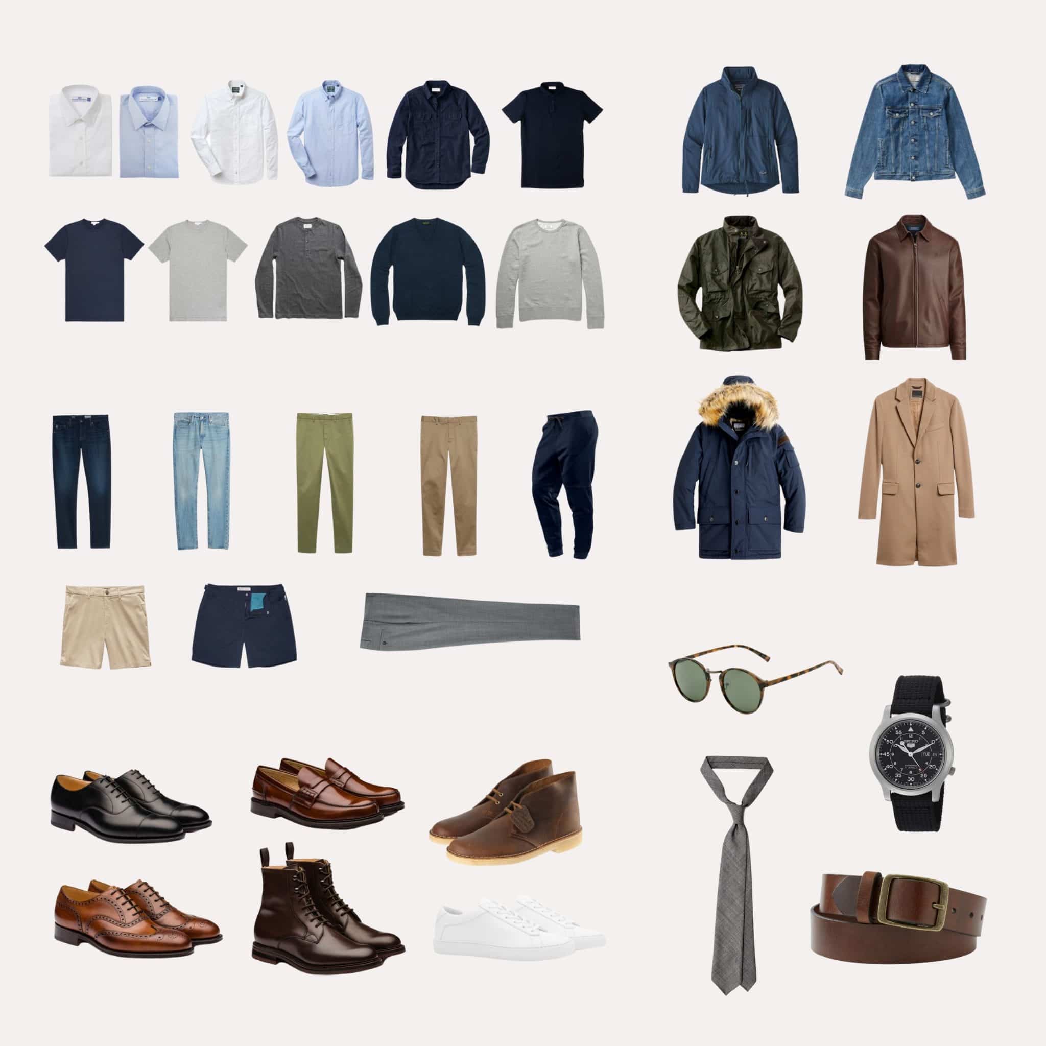 The 32 Item Minimalist Men's Wardrobe + How to Build It