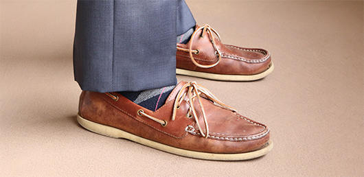 Boat shoes with trousers