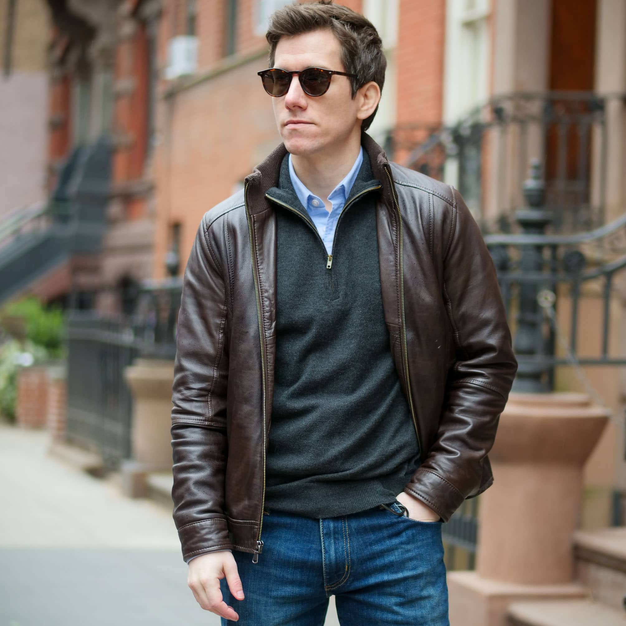 Brown Genuine Leather Jacket – Chiti