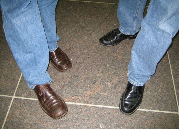 Square toe shoes with jeans