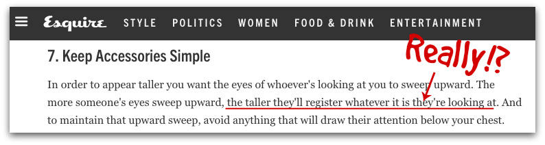Bad advice from Esquire
