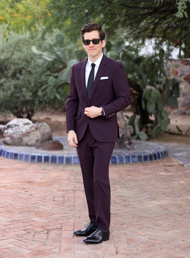 Indochino burgundy suit