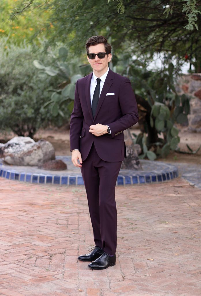 Indochino burgundy suit