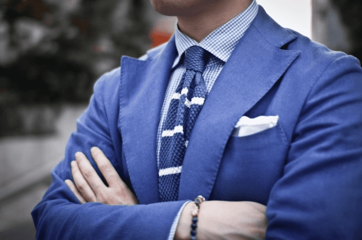 Blue striped tie
