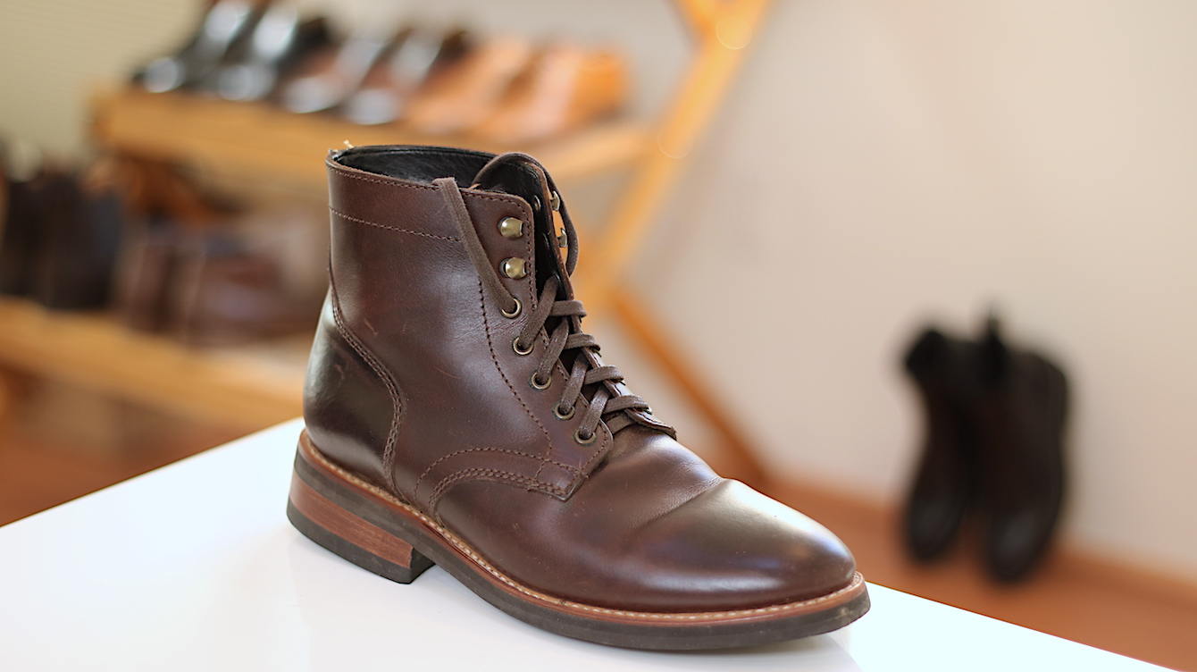 Brown work boots