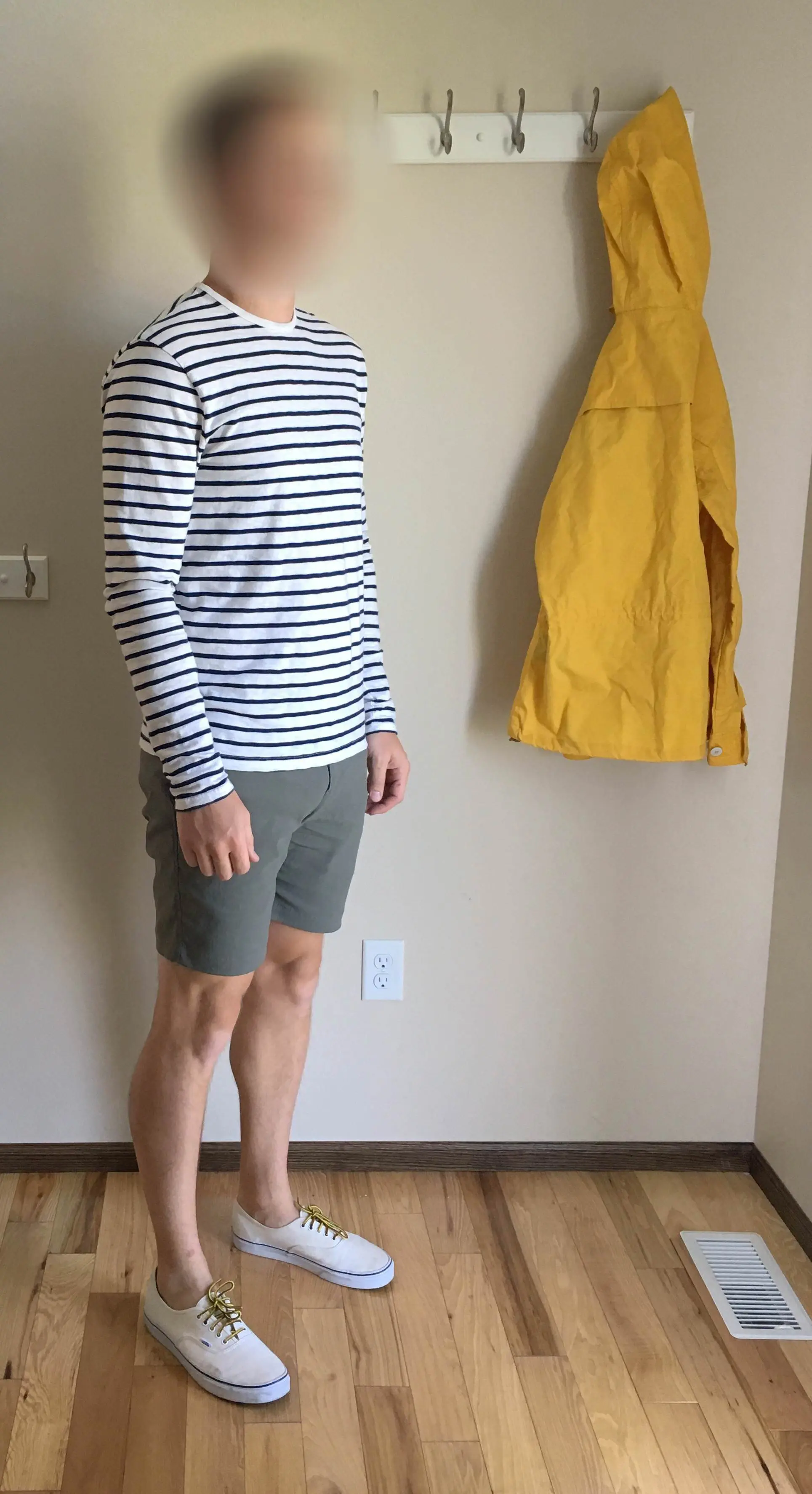 Shorts with long sleeve striped tee
