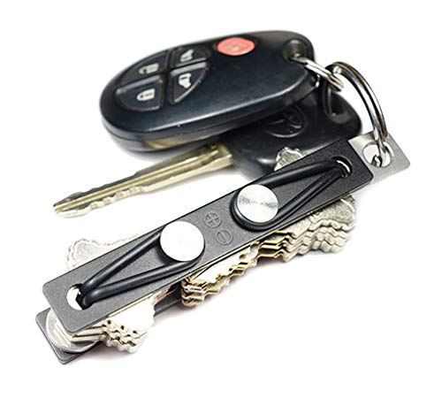 Black Compact Lightweight Folding Keyholder Universal Key Organizer Ver Keyholder! 2 Great Alternative to Keyring