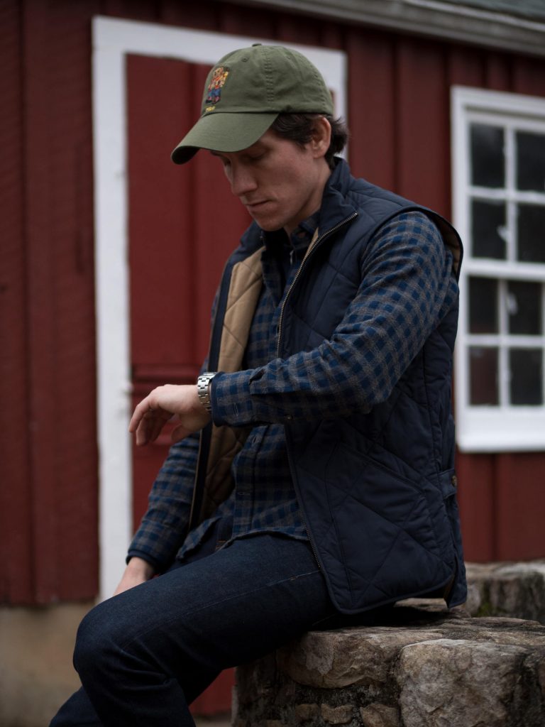 Flannel shirt with vest and cap