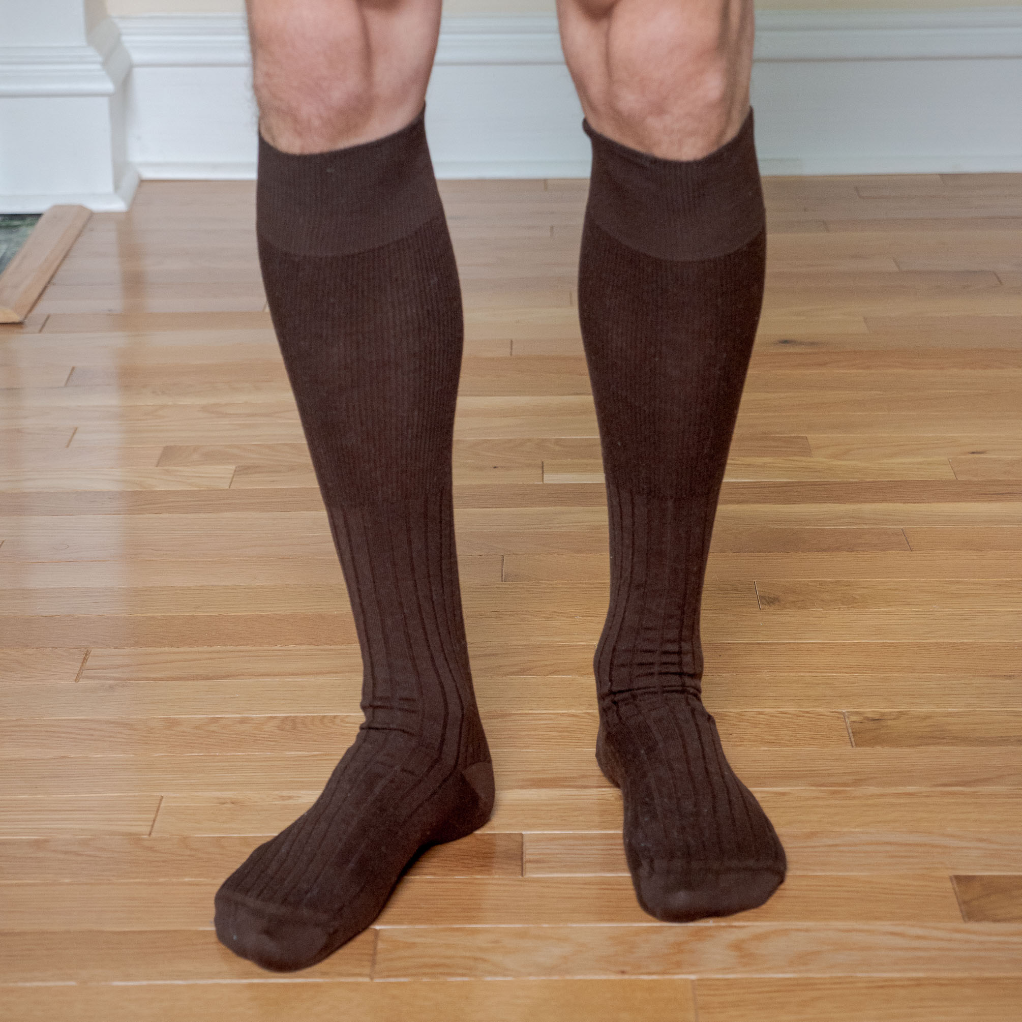 Over the calf cotton dress socks front