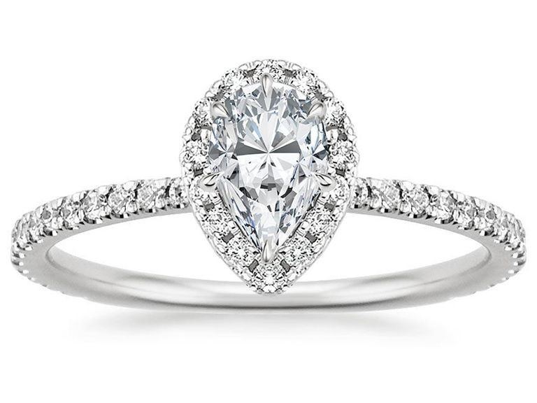 Fancy Pear-Shaped Diamond Halo Ring – Brilliant Earth
