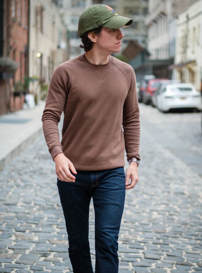 Brown Sweater and Blue Jeans