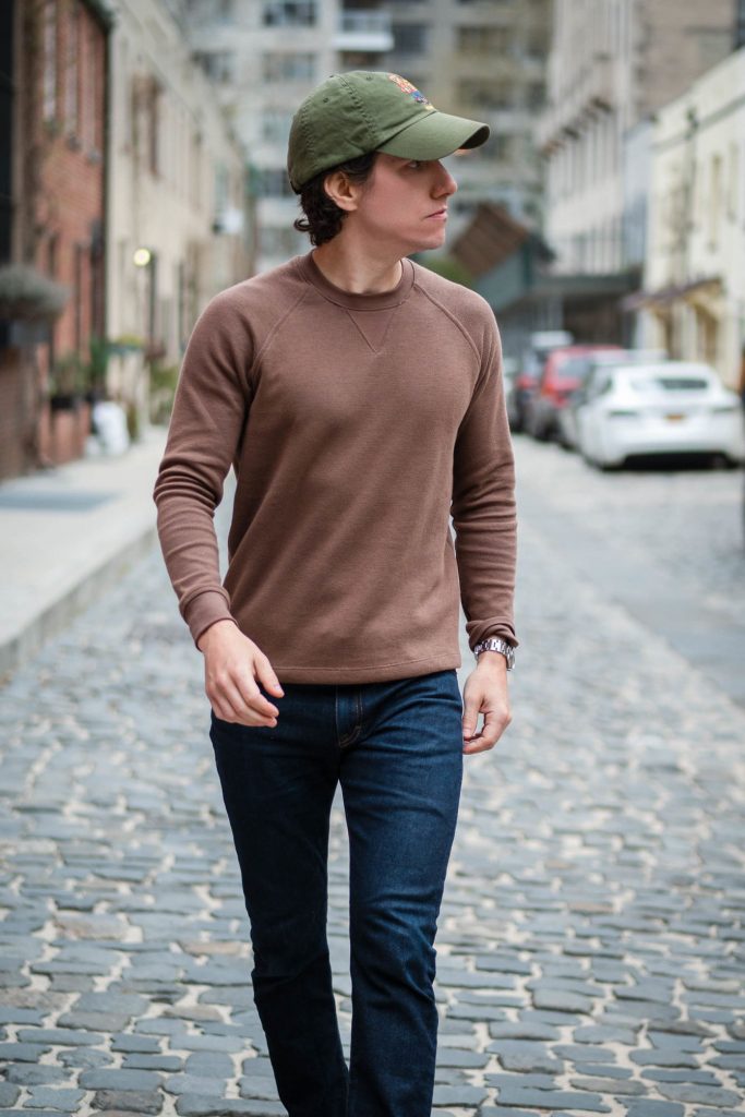 Brown Sweater and Blue Jeans