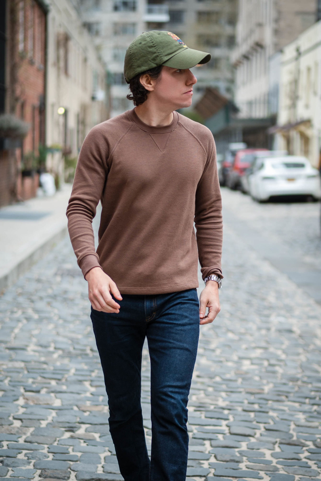 Implement Theseus Dekan Brown Sweater and Blue Jeans - The Modest Man
