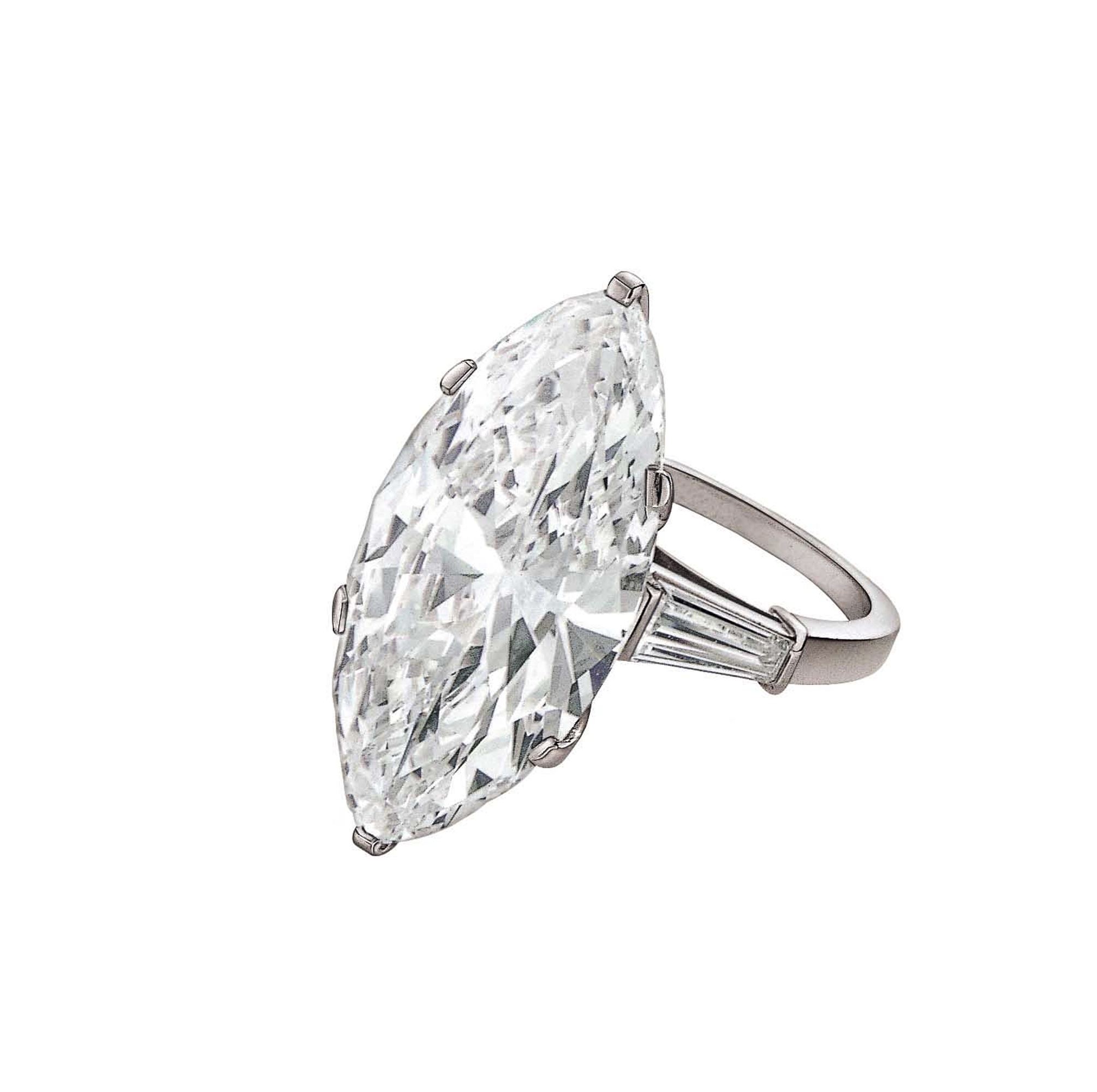 Marquise platinum diamond engagement ring