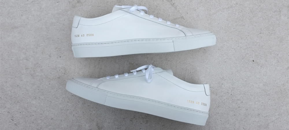 common projects gold lettering