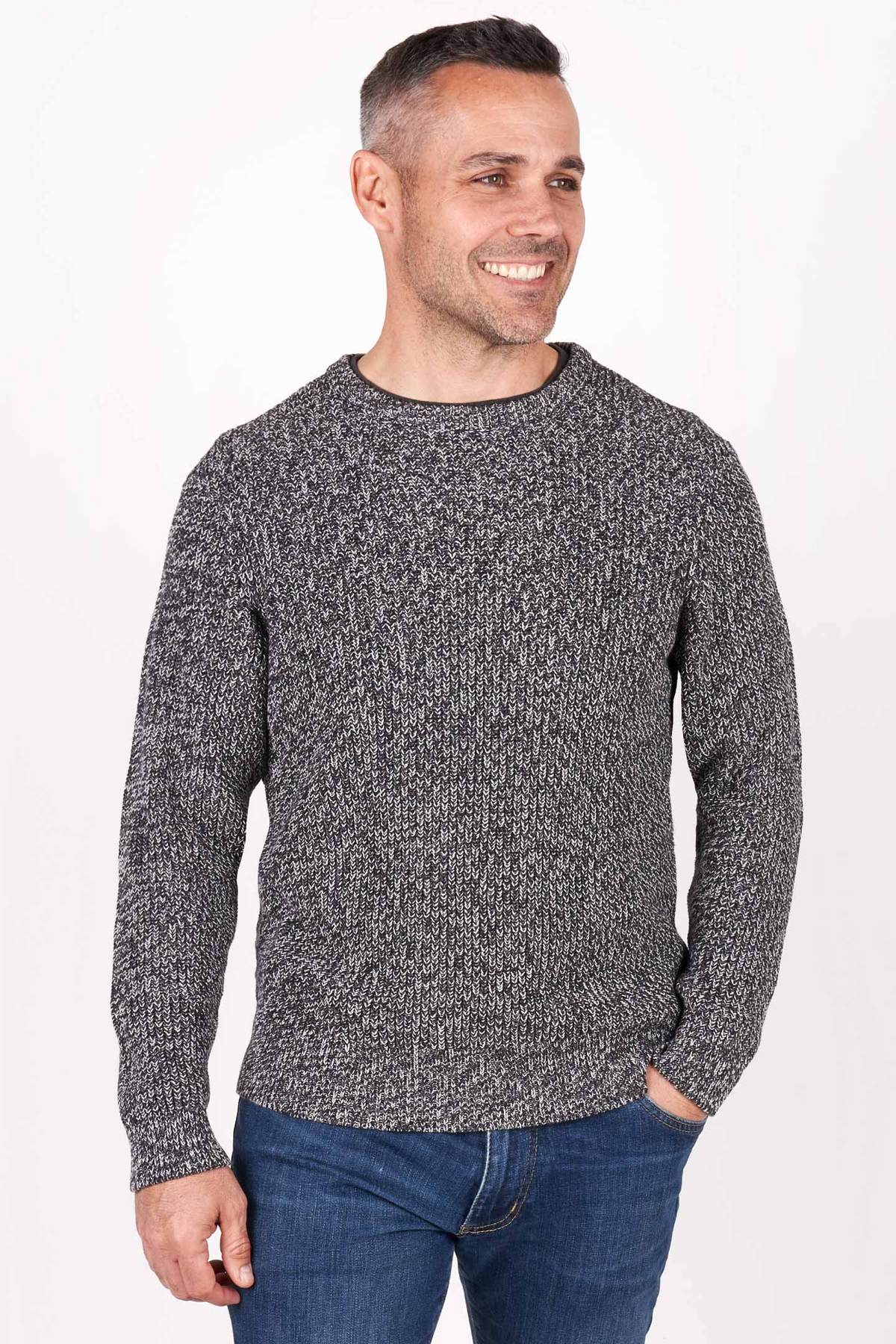 Ash and Erie fog grey knit sweater