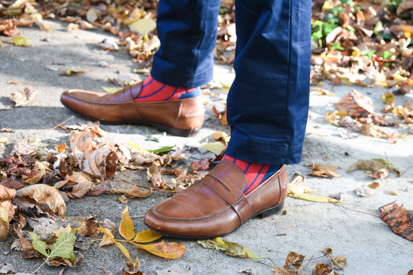 Brown penny loafers
