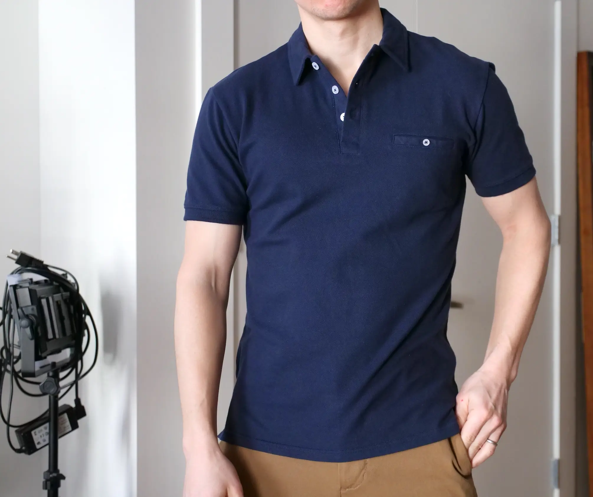 Winwinus Mens Silm Fit Short-Sleeve Turn Down Collar Comfy Color Block Polo Shirt 