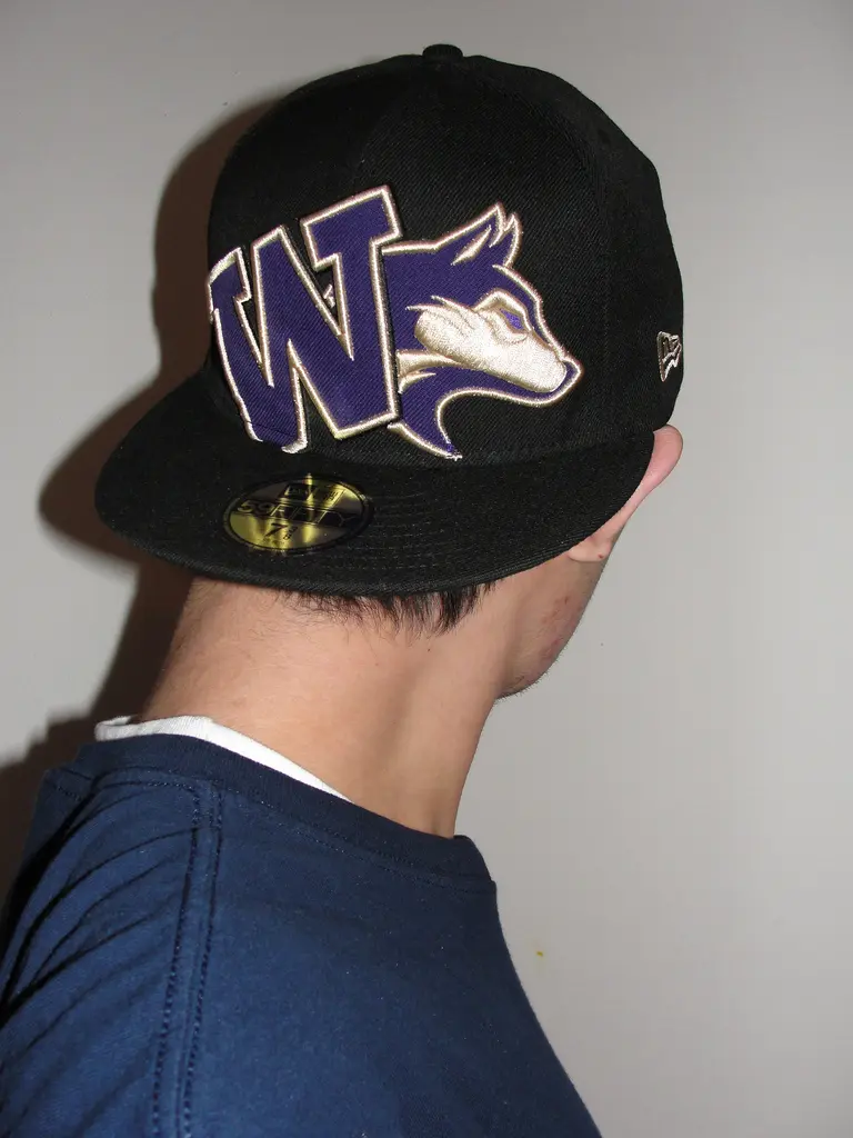 Baseball cap worn backwards