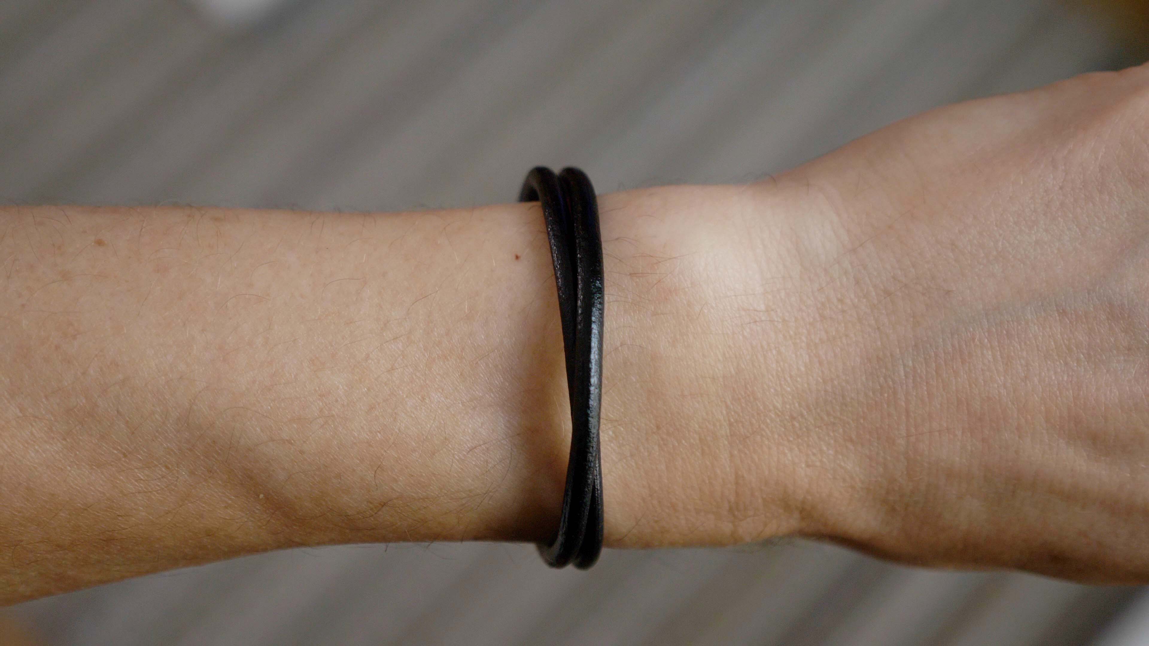 Black leather wrap bracelet