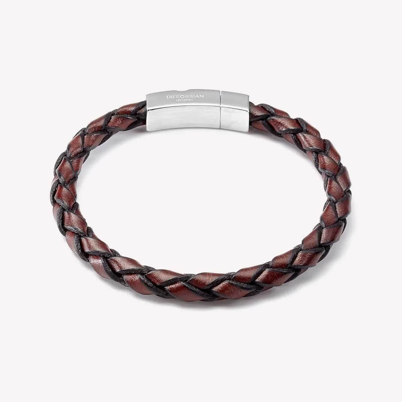 Tateossian Leather Single Wrap Scoubidou Bracelet