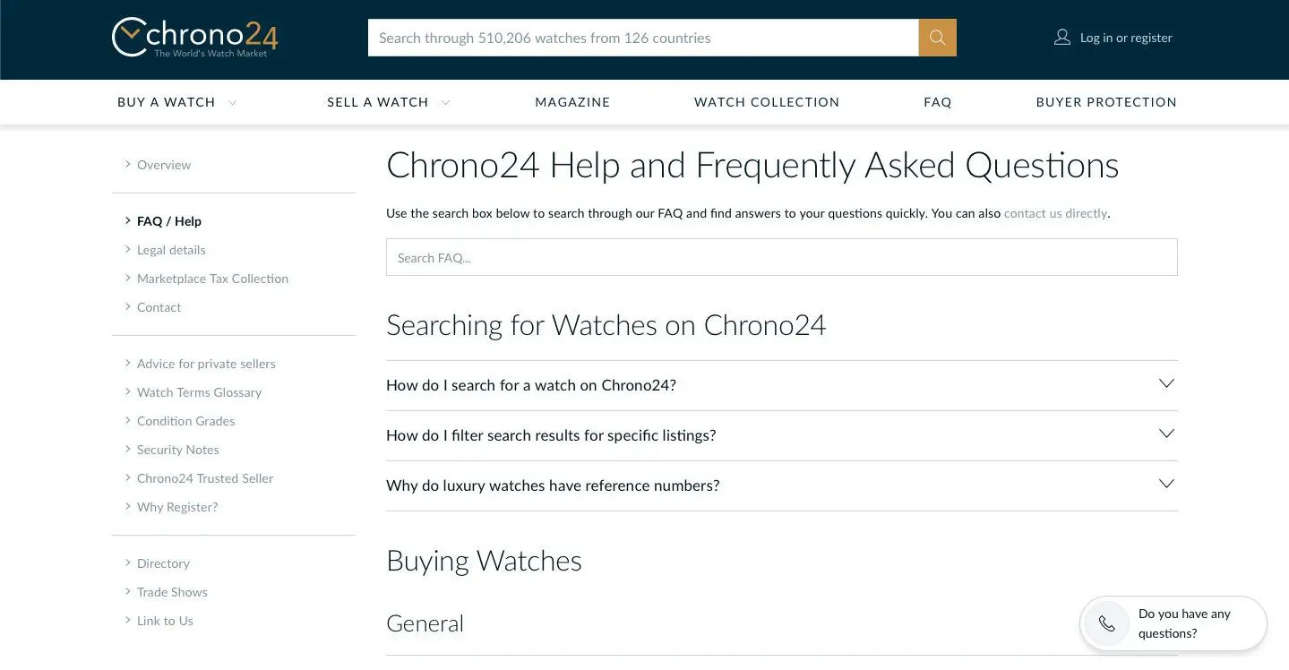 Chrono24 FAQs