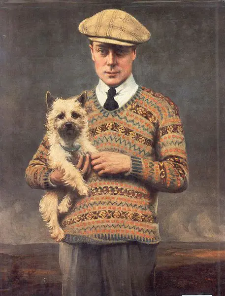 HRH Edward Prince of Wales in a Fair Isle pullover