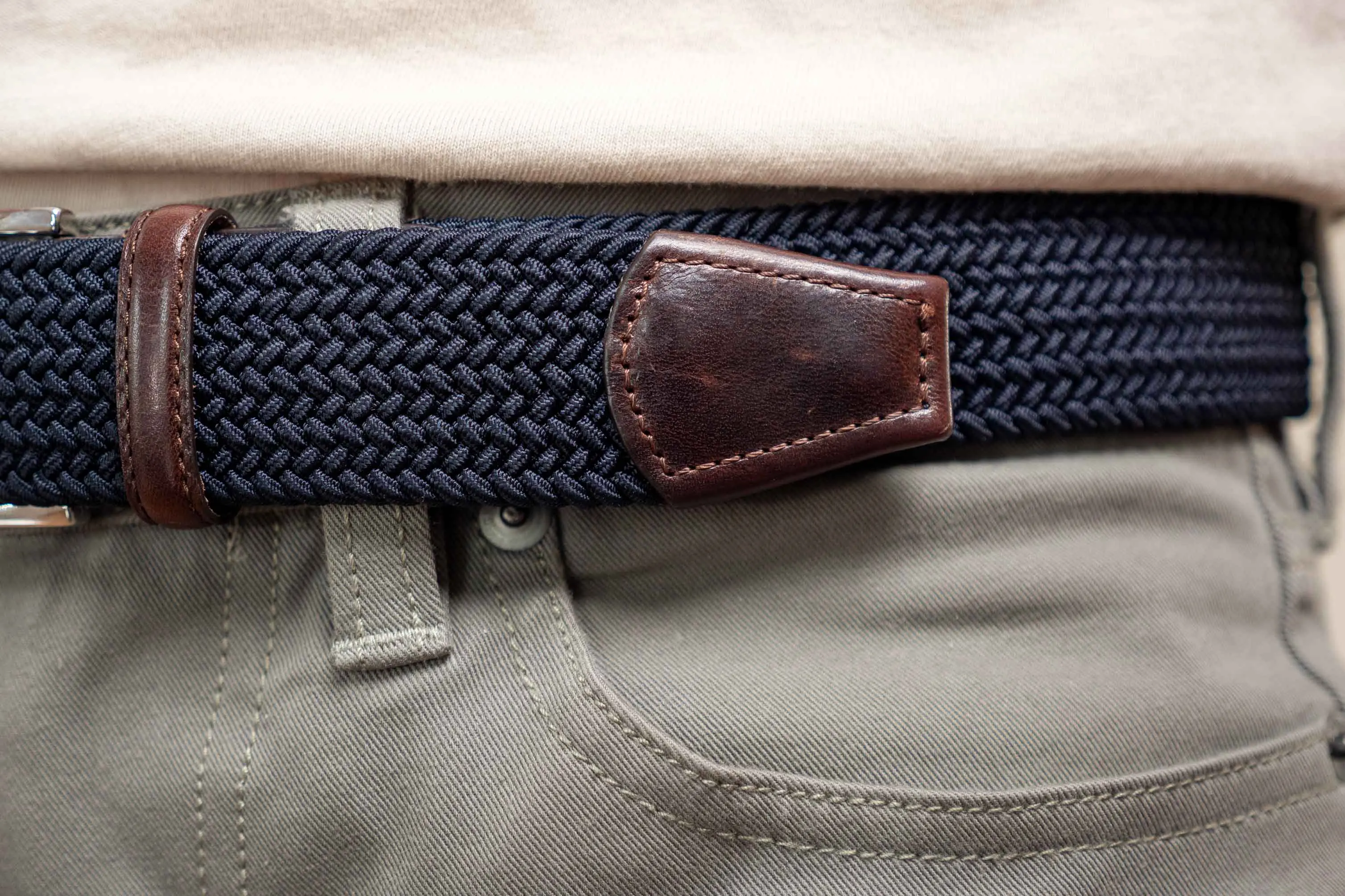 ASKET belt leather trim