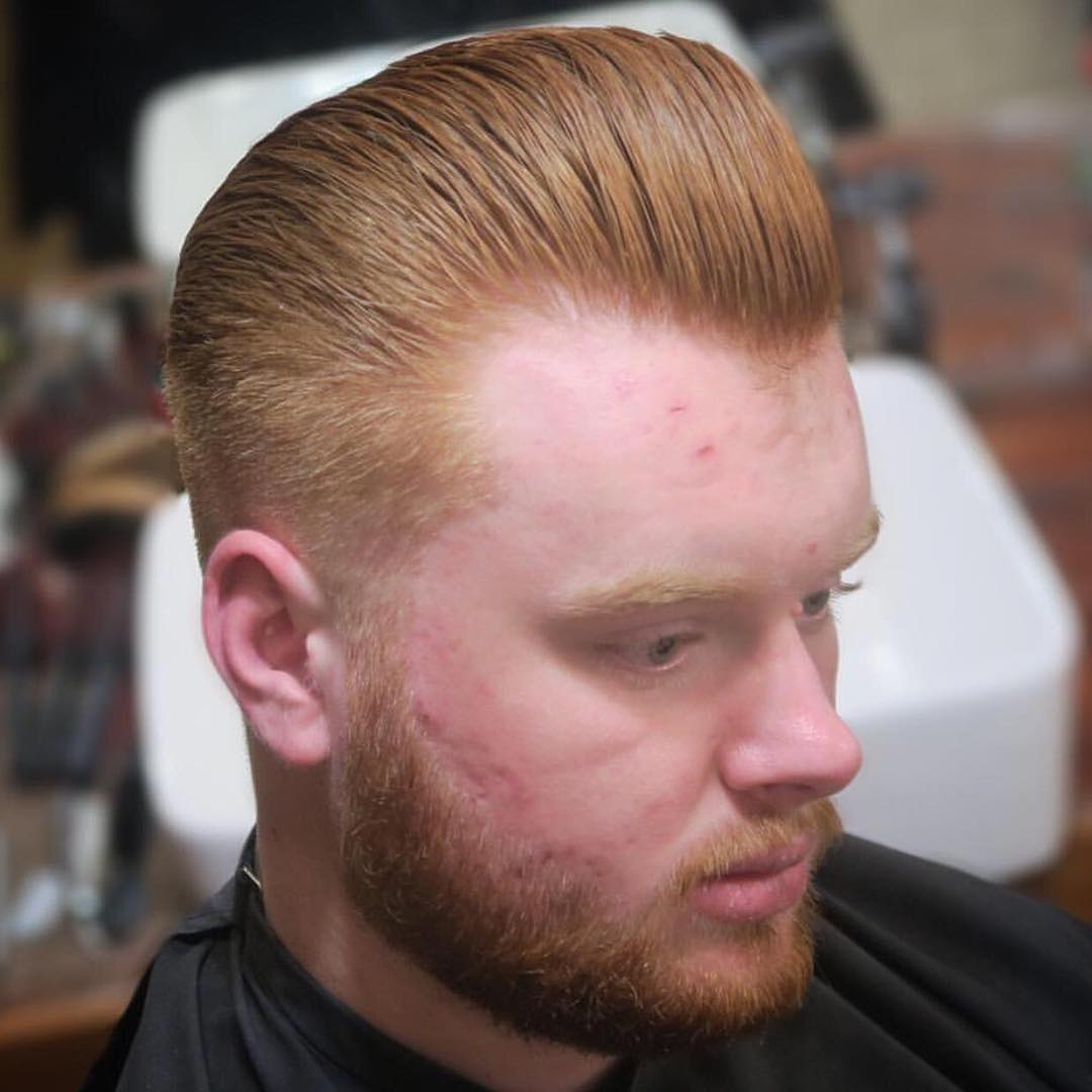 red hair tall pompadour