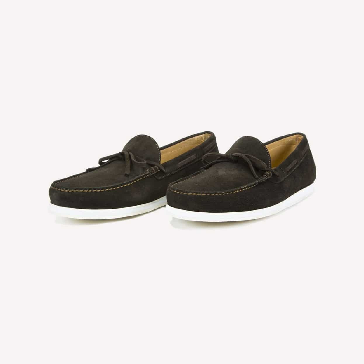 Jay Butler Dark Brown Suede Leather Naples Driving Loafer
