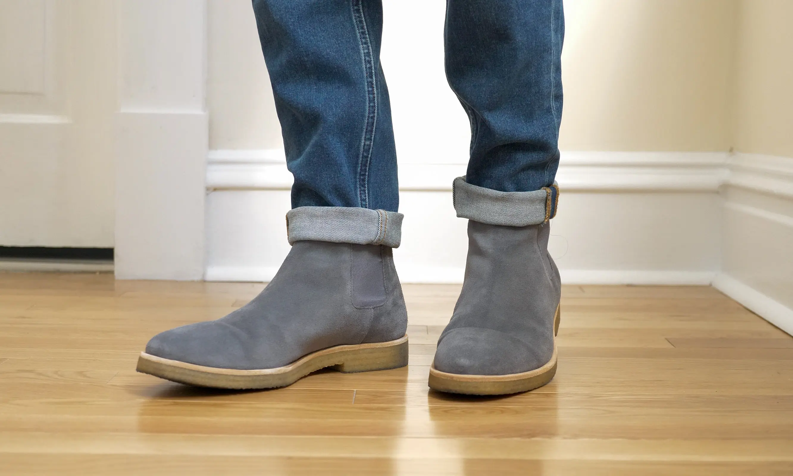 Oliver Cabell Chelsea Boots on feet 3