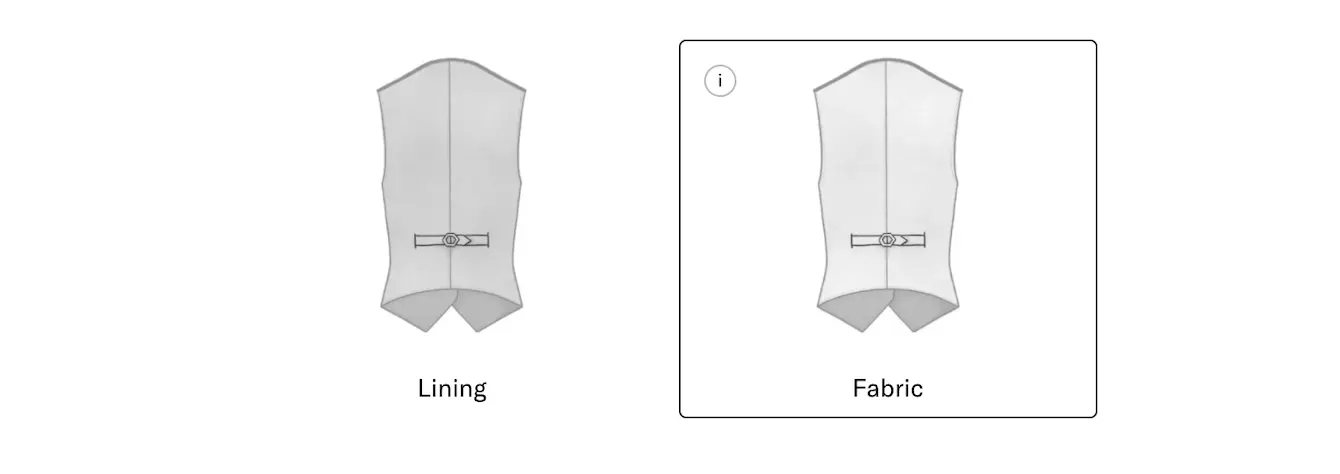 Fabric back waistcoat