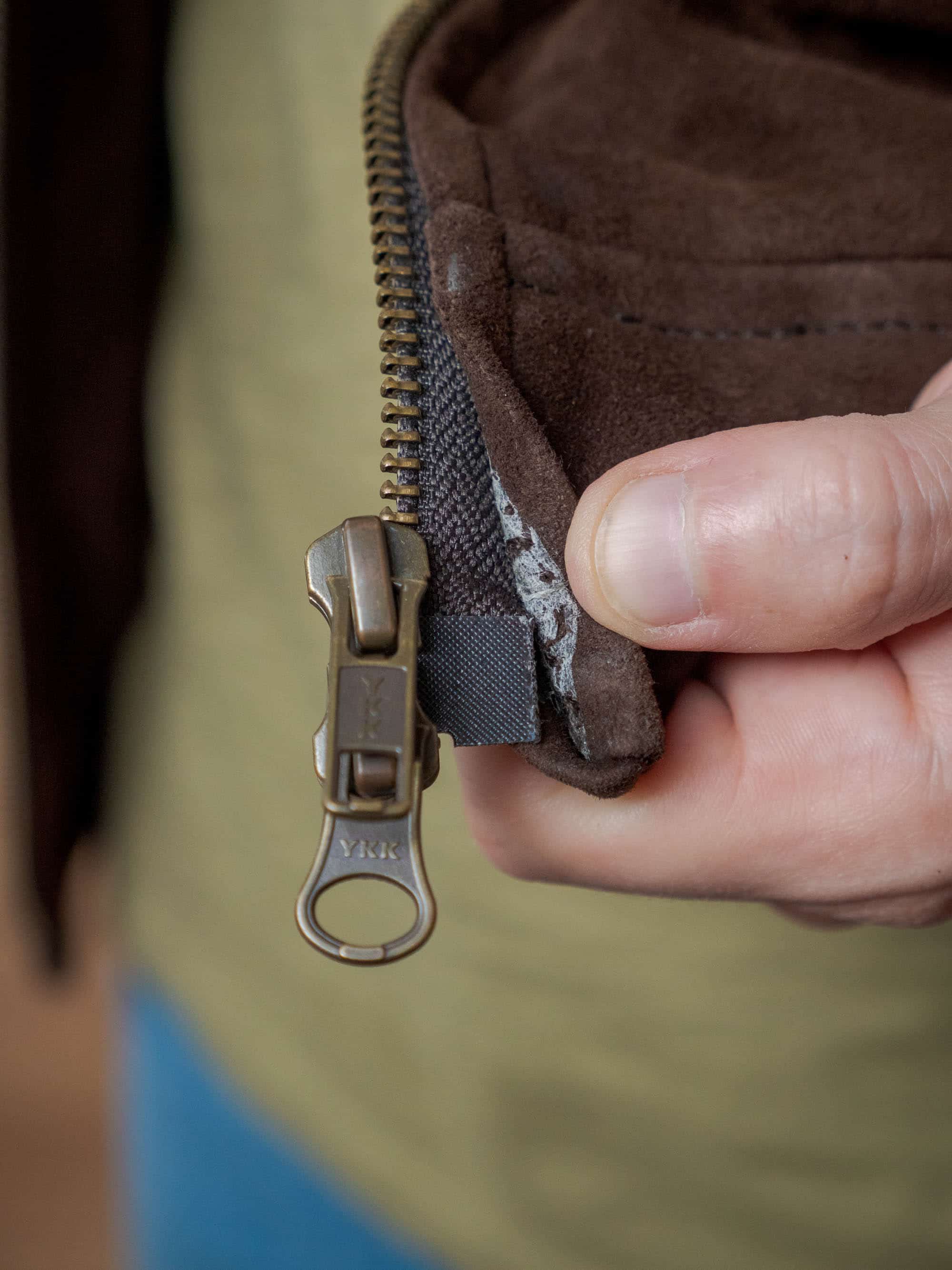 The Jacket Maker glued zipper