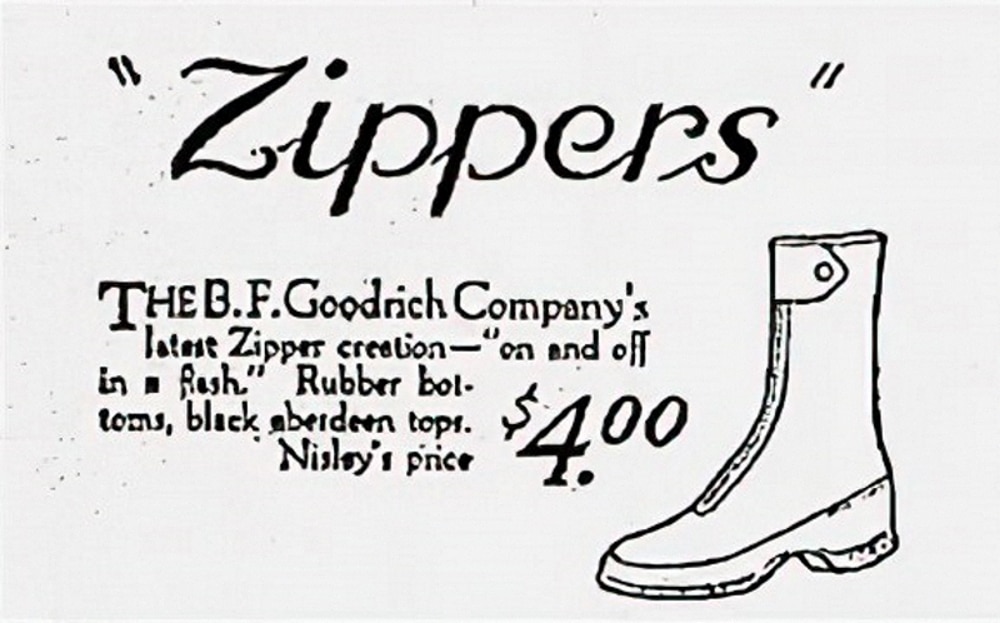B.F. Goodrich Company marketing zippers