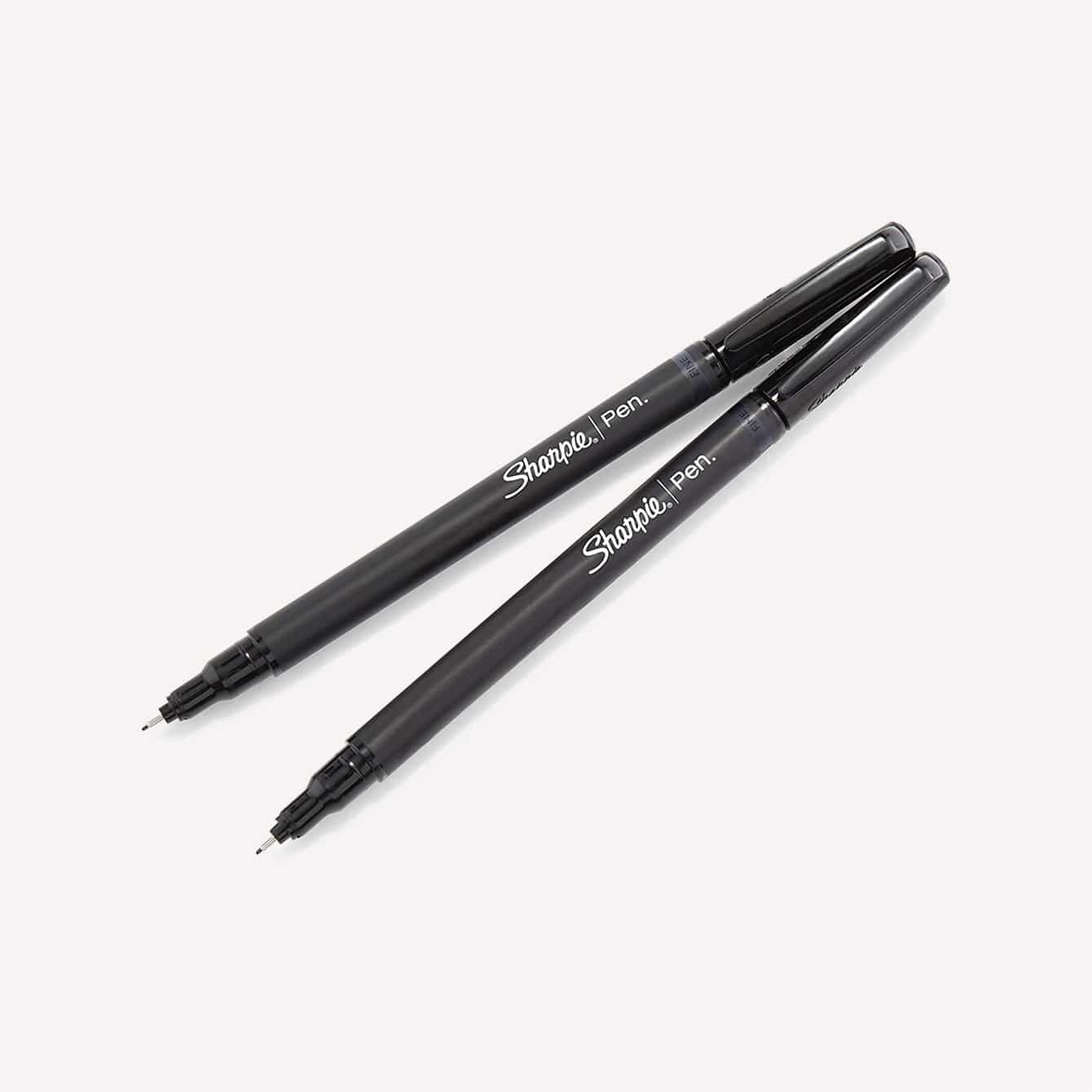 Sharpie Fine Point Pens Black Ink 2 ea