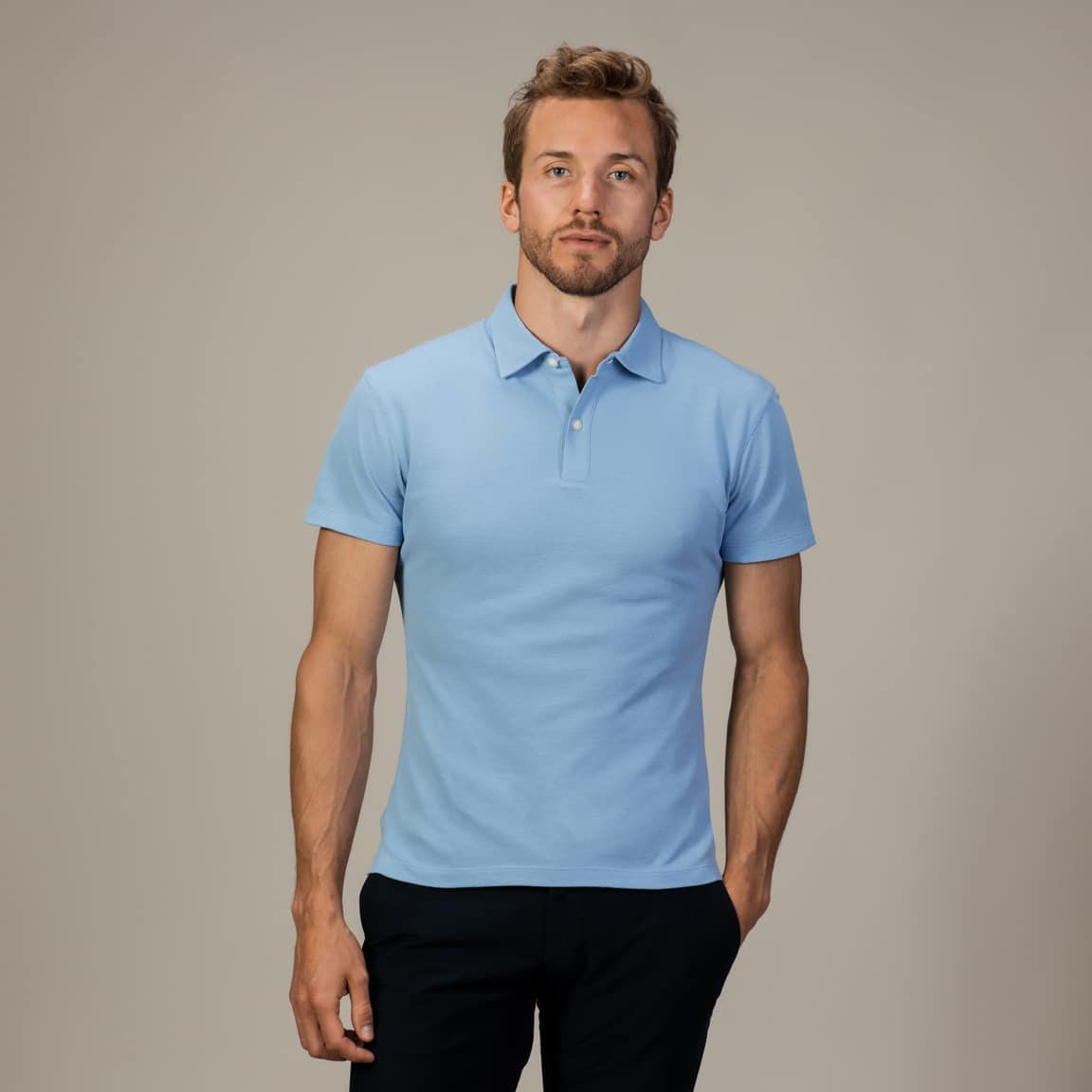 Tailor store sky blue polo shirt