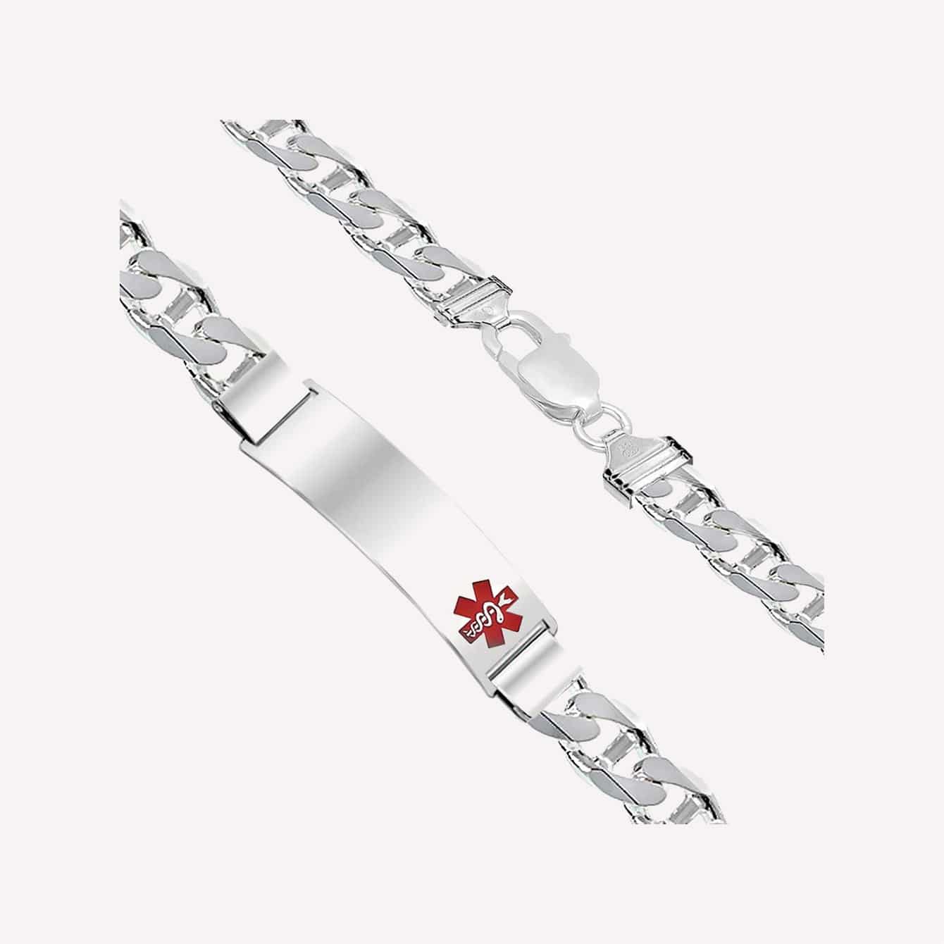 US Jewels Customizable Mens Medical Alert ID Bracelet