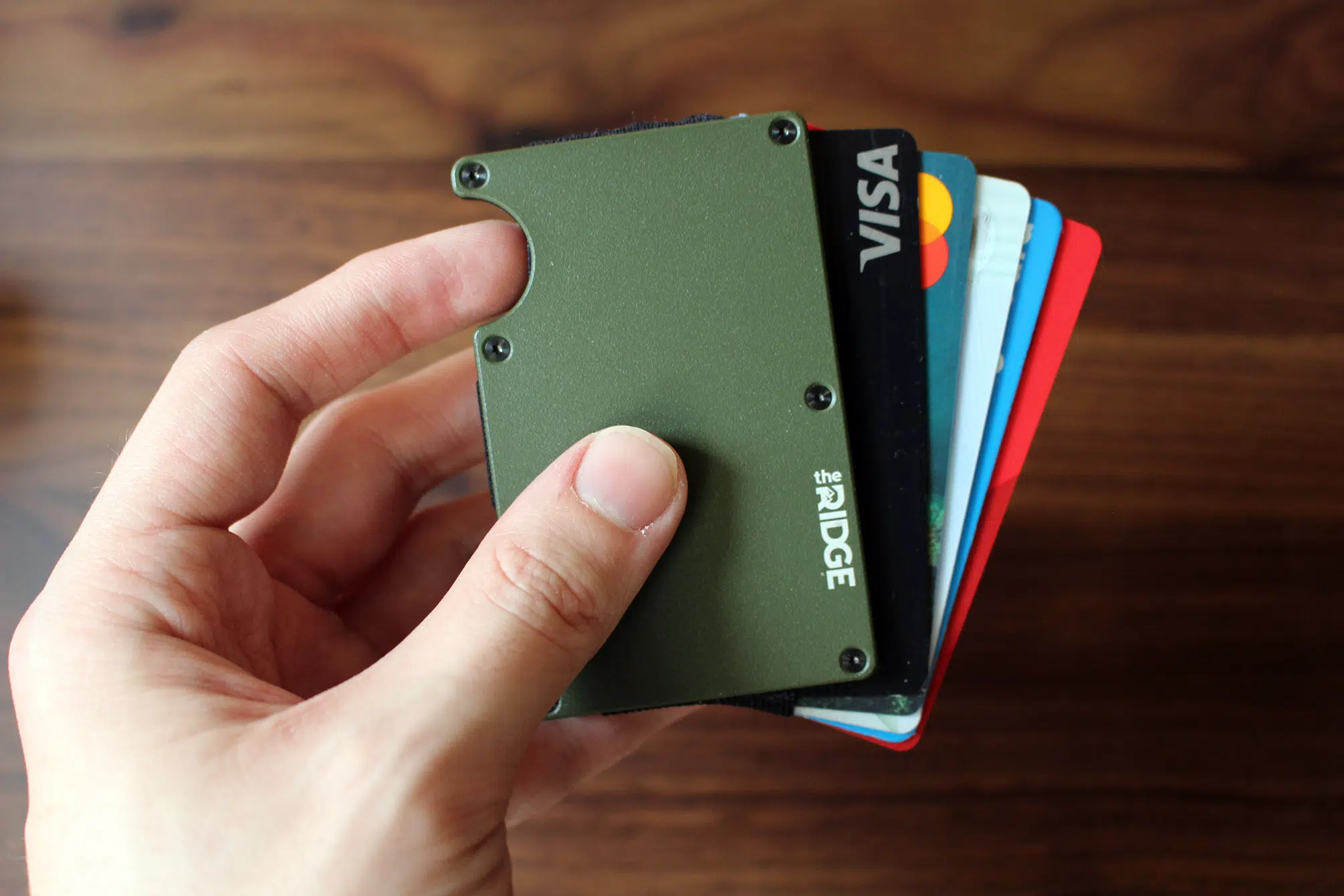 Ridge wallet with cards