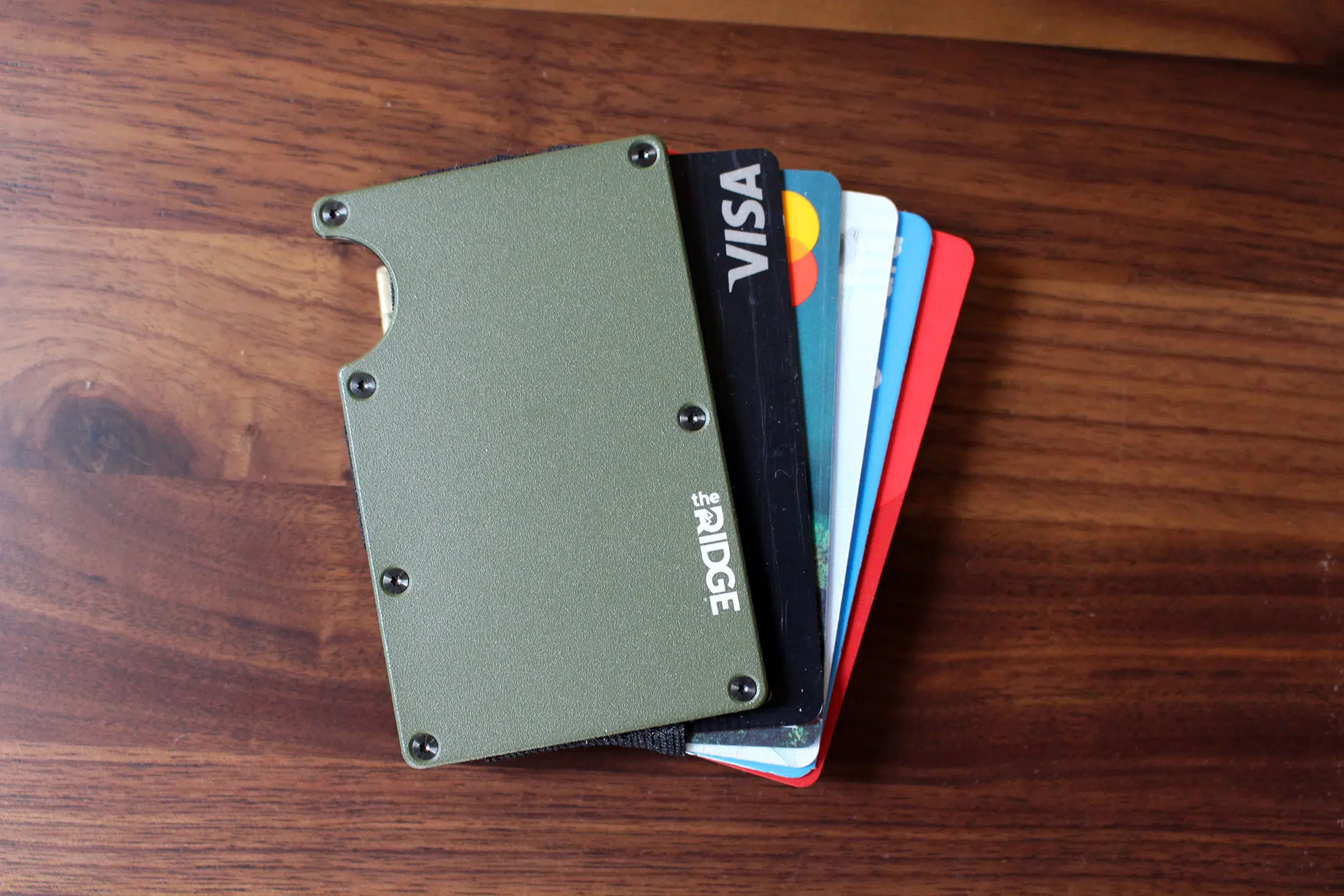 Ridge wallet with debit cards