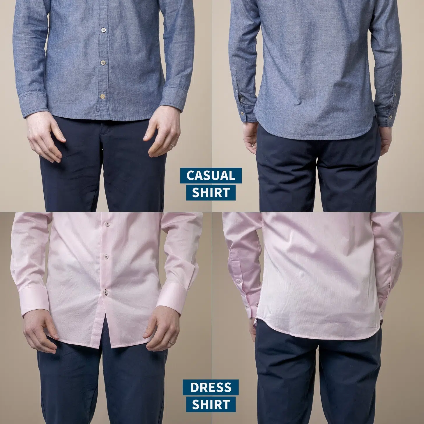 Casual vs dress shirt