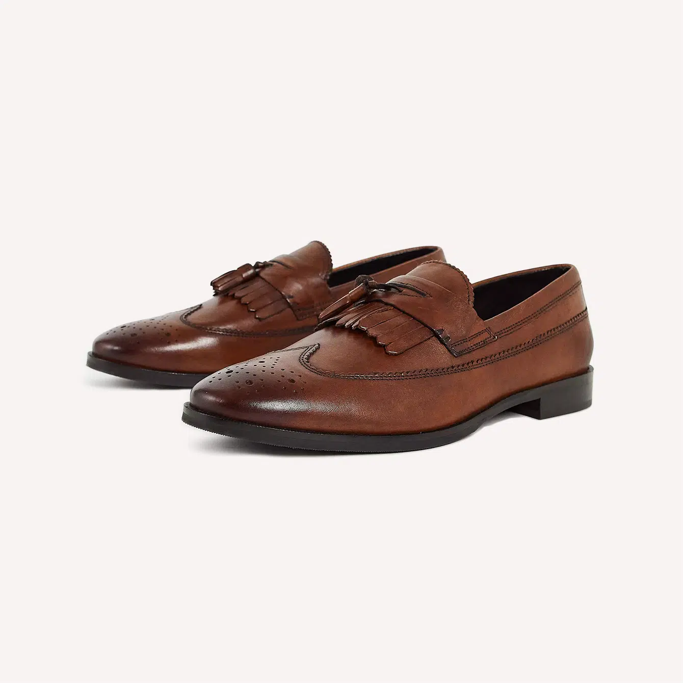 ASOS DESIGN loafers in tan polished leather