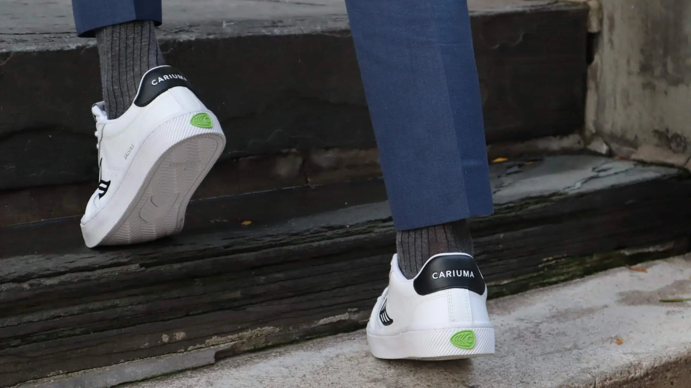 Karlton wearing Cariuma Salvas sneakers