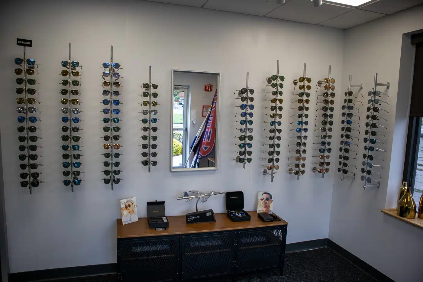 Randolph sunglasses showroom