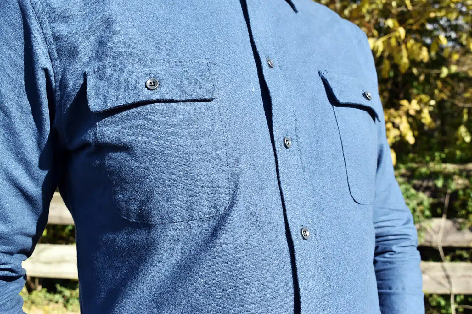 Taylor Stitch Yosemite shirt buttons close up