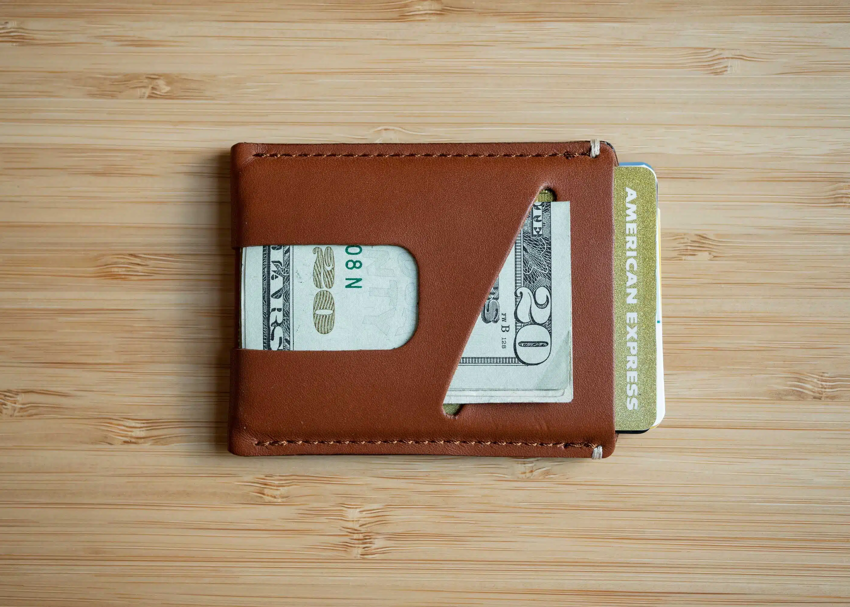 Card wallet with cash slot