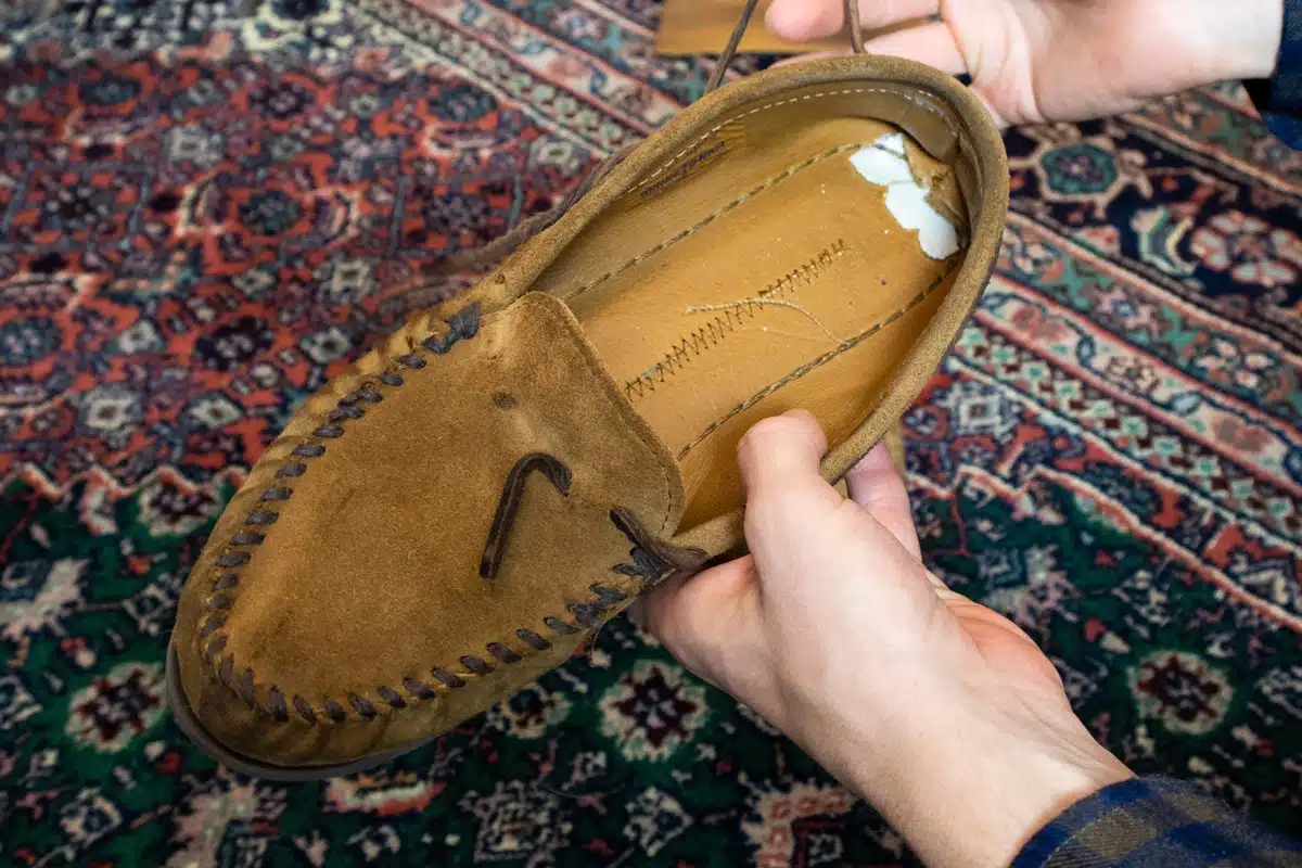 Moccasins Repair Removing Old Laces