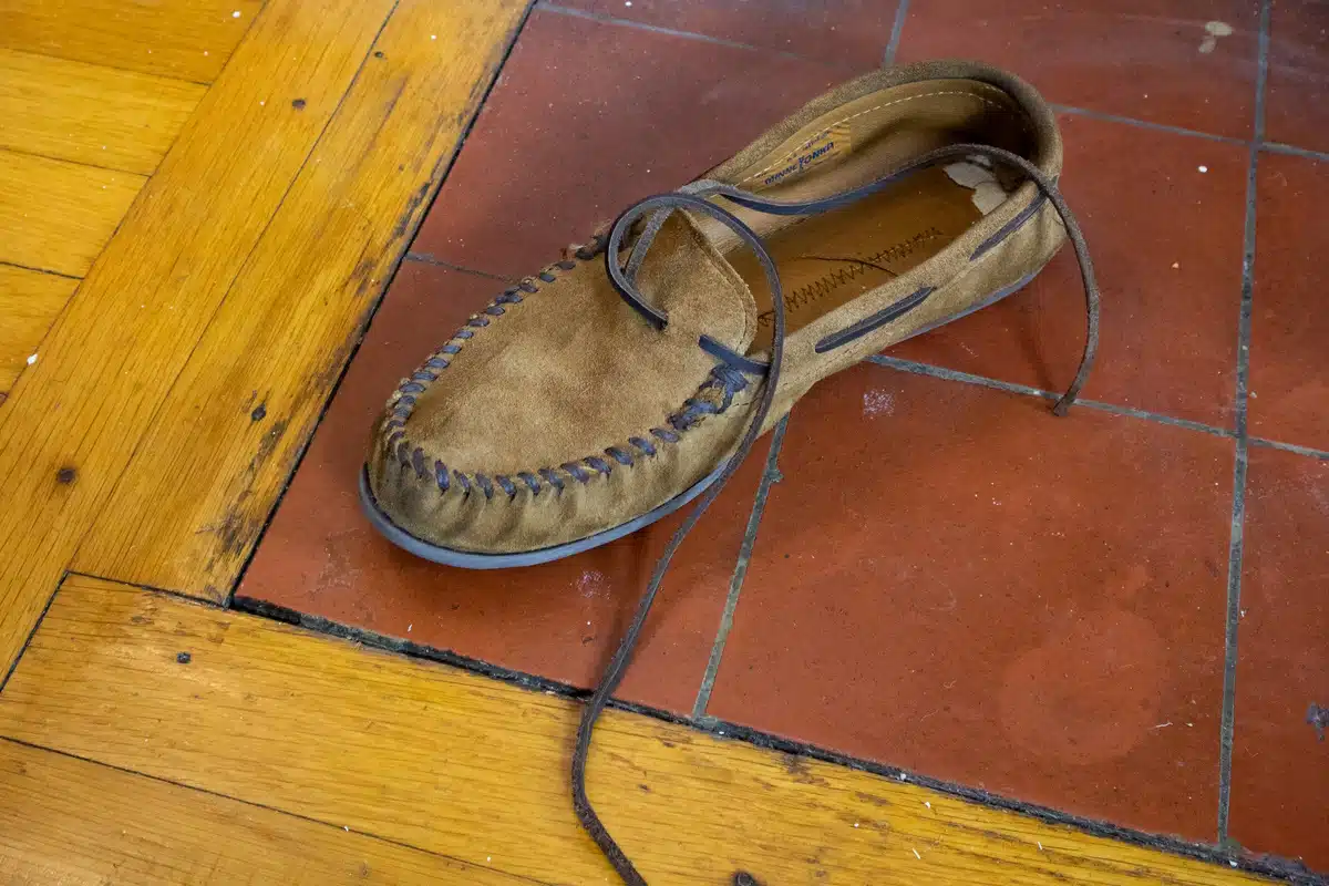 Moccasins Repair Untied Laces