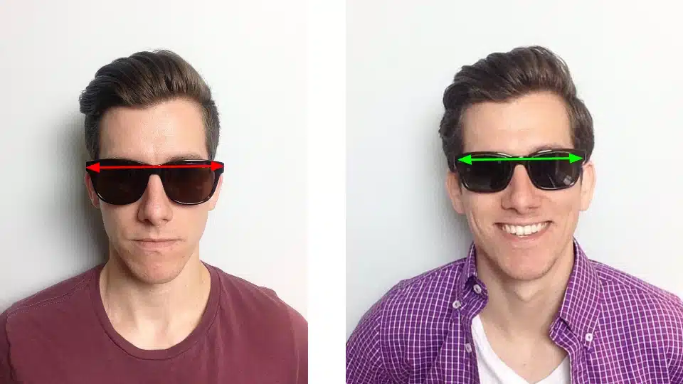 Wide vs narrow sunglasses