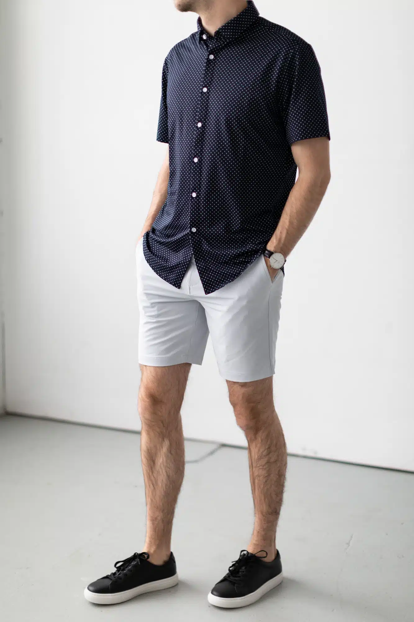 David in Mizzen+Main Halyard short sleeve shirt and Helmsman shorts